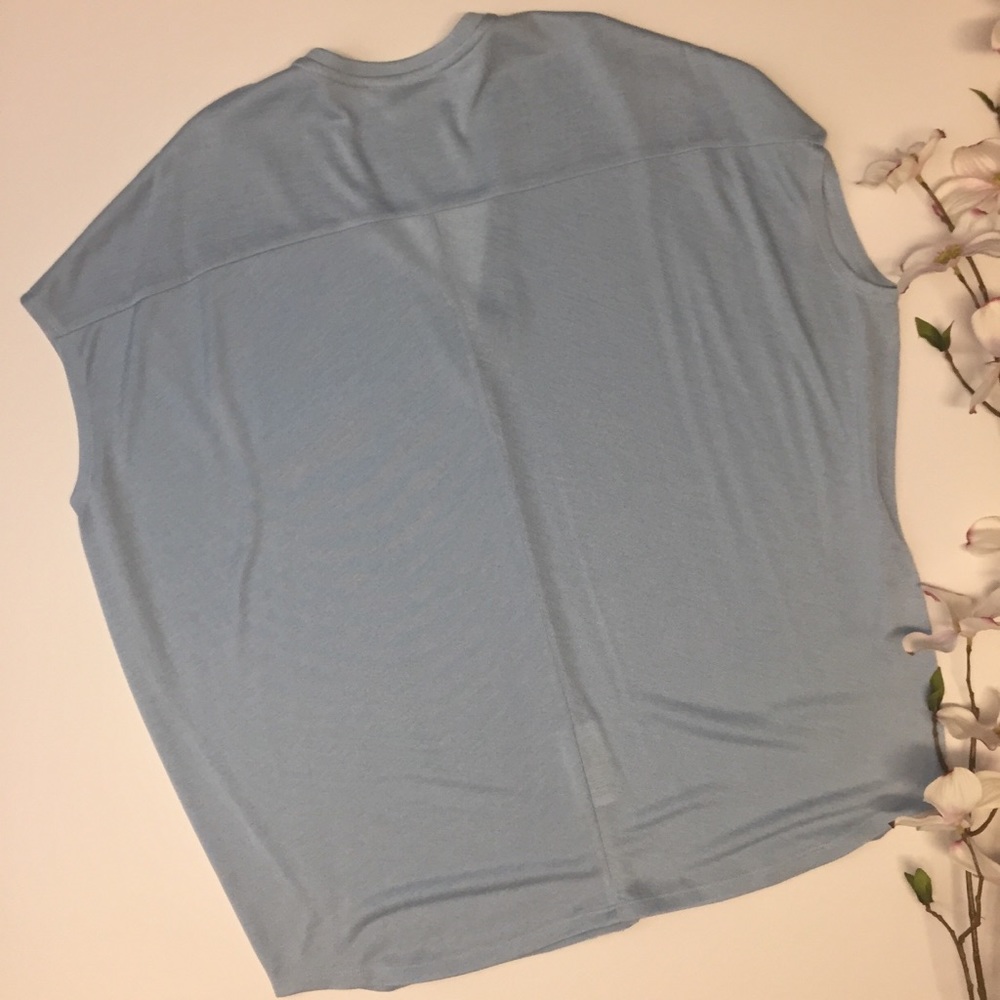 Vince Light Blue Short Dolman Sleeve Tee, S/P - Picture 10 of 10